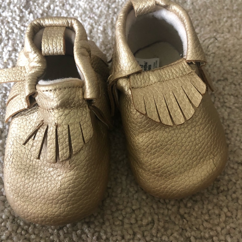 Gold Infant shoes size 9-12 months